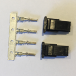Bare connector shell and crimp pins